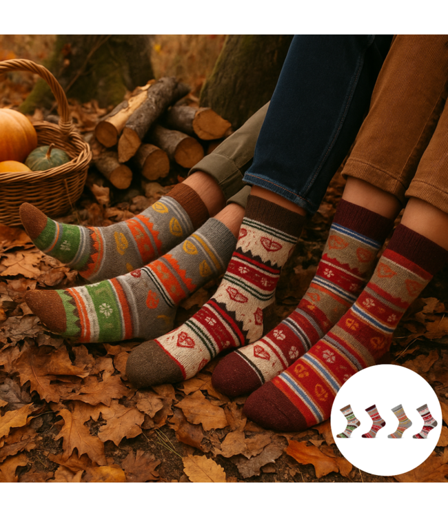 Teckel Vrolijke Noorse sokken wolmix teckel