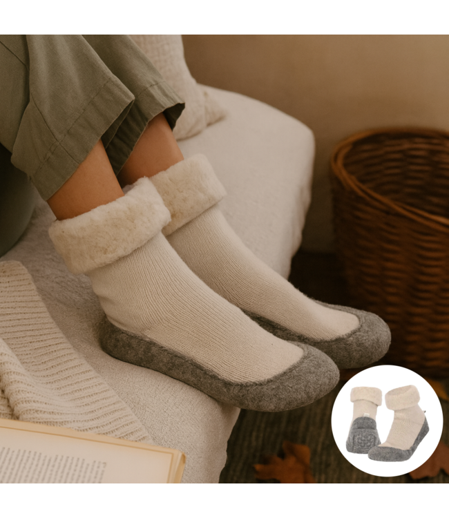 Apollo Wollen pantoffels met stevige zool