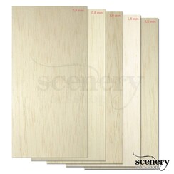 Balsawood Assorti - 20cm x 10cm (5) - SWBA-20-10-5-AS
