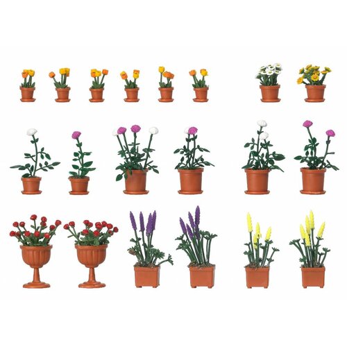 Busch Flowerpots and flowers - HO 1209