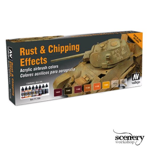Vallejo Model Air Rust & Chipping Effects - 8 colors - 17ml - 71186