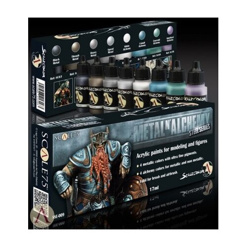 Scale 75 Metal'n Alchemy - Steel metallic paint set - 8 kleuren - 17ml - SSE-009