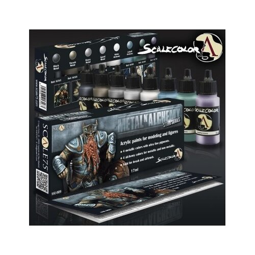 Scale 75 Metal'n Alchemy - Steel metallic paint set - 8 kleuren - 17ml - SSE-009