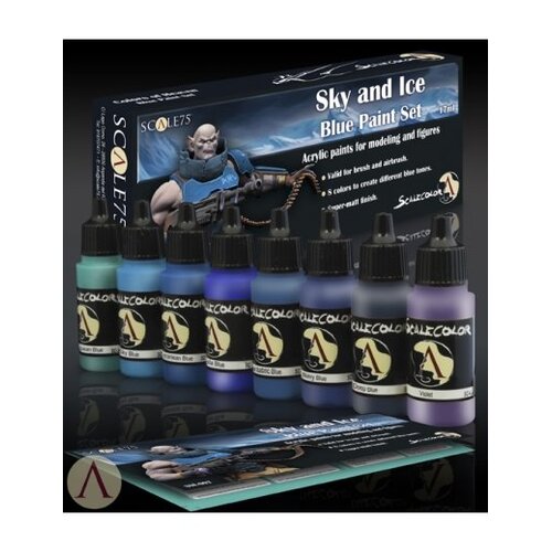 Scale 75 Sky and Ice - Blue Paint Set - 8 kleuren - 17ml - SSE-007