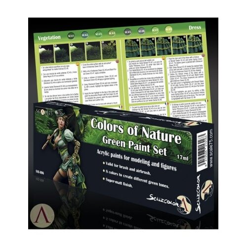 Scale 75 Colors of Nature - Green Paint Set - 8 colors - 17ml - SSE-006