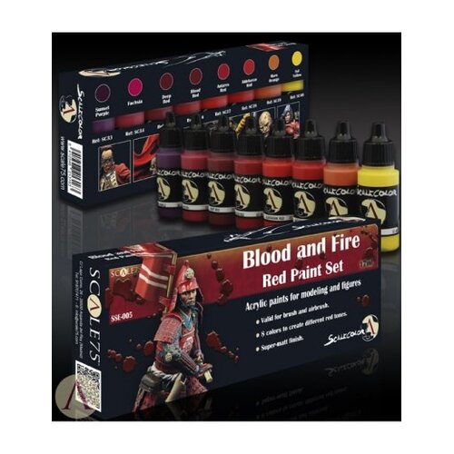 Scale 75 Blood and Fire - Red Paint Set - 8 kleuren - 17ml - SSE-005
