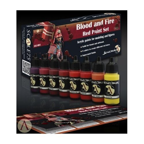 Scale 75 Blood and Fire - Red Paint Set - 8 colors - 17ml - SSE-005