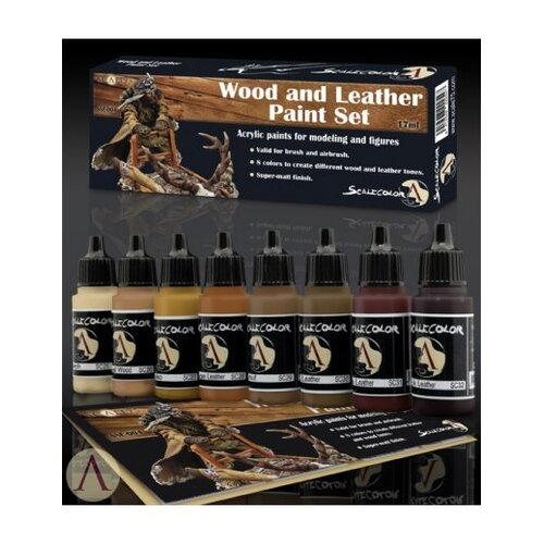 Scale 75 Wood and Leather Paint set - 8 kleuren - 17ml - SSE-004