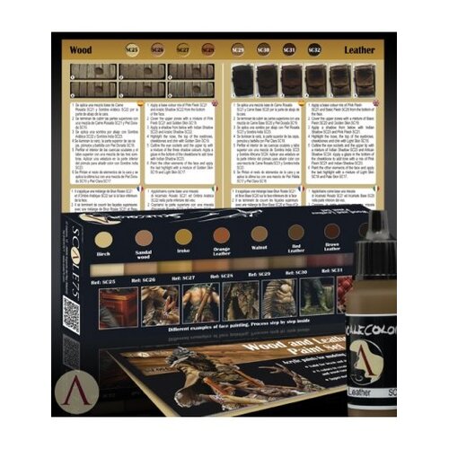 Scale 75 Wood and Leather Paint set - 8 colors - 17ml - SSE-004