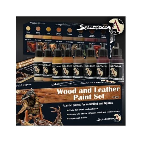 Scale 75 Wood and Leather Paint set - 8 kleuren - 17ml - SSE-004