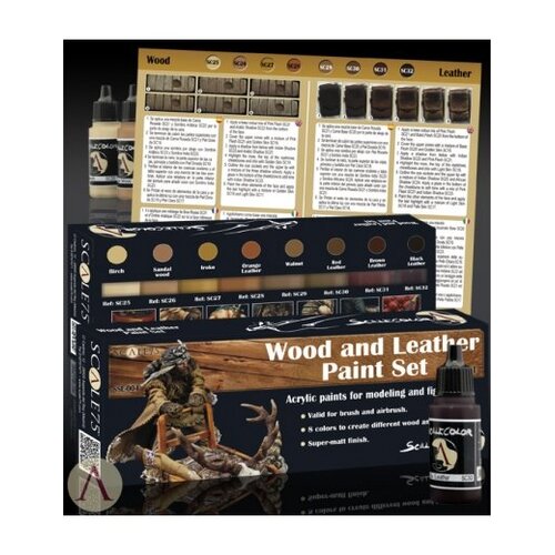 Scale 75 Wood and Leather Paint set - 8 colors - 17ml - SSE-004