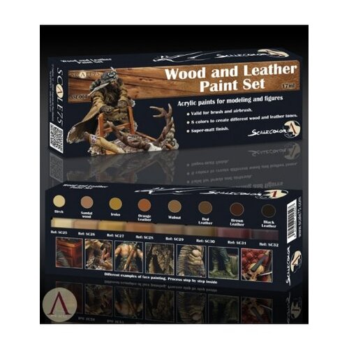 Scale 75 Wood and Leather Paint set - 8 kleuren - 17ml - SSE-004