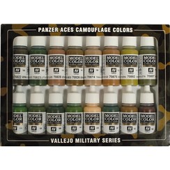 Model Color Panzer Aces Camouflage Colors - 16 Colors - 17ml - 70179