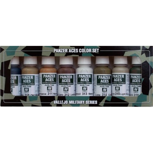 Vallejo Model Color Panzer Aces No2 - Wood, leather, stencil - 8 kleuren - 17ml - 70123