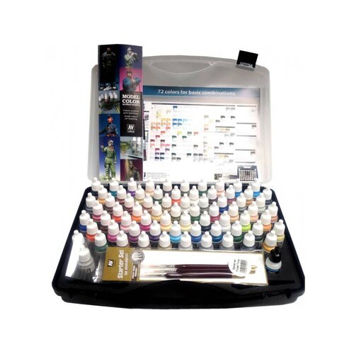 Vallejo Model Color 72 Basic Color Combinations + brushes - 72 kleuren - 17ml - 70175