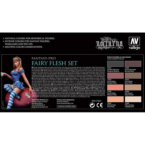 Vallejo Fantasy-Pro Fairy Flesh Set - 8 colors - 17ml - 74101