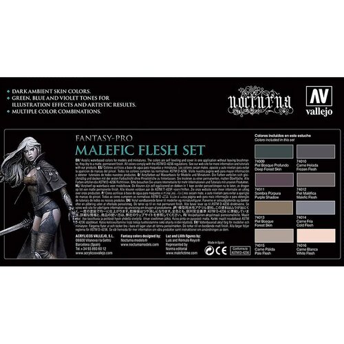 Vallejo Fantasy-Pro Malefic Flesh Set - 8 colors - 17ml - 74102