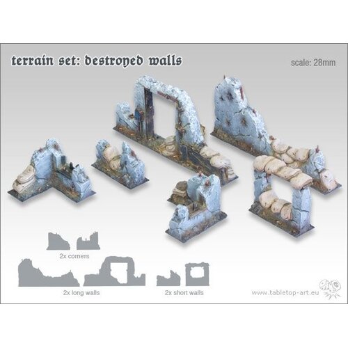 Tabletop-Art Terrein Set - Destroyed Walls - TTA601031