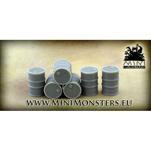 Mini Monsters Big Metal Barrels - 6pcs - MM-12