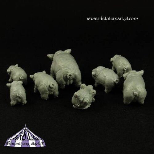 Ristul's Extraordinary Market Fantasy Pigs and Piglets - 8x - BSKT0020