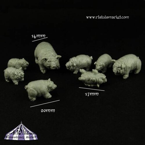 Ristul's Extraordinary Market Fantasy Pigs and Piglets - 8x - BSKT0020