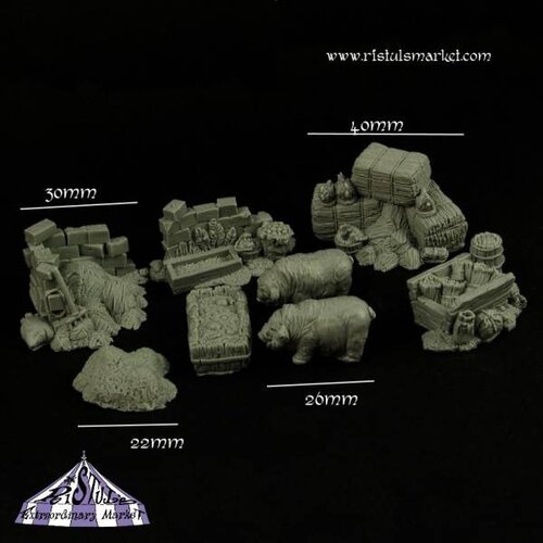 Ristul's Extraordinary Market Fantasy Pigs at farm - 8x - BSKT0021