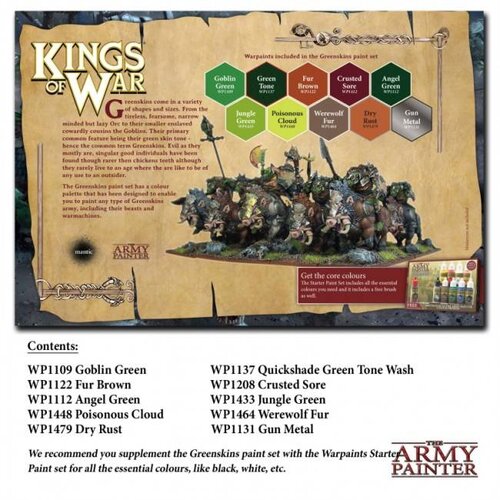 The Army Painter Warpaints Kings of War Greenskins Paint Set - 10 kleuren - 17 ml - WP8014