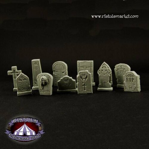 Ristul's Extraordinary Market Fantasy Graveyard Tombstones - 12x - BSKT0026