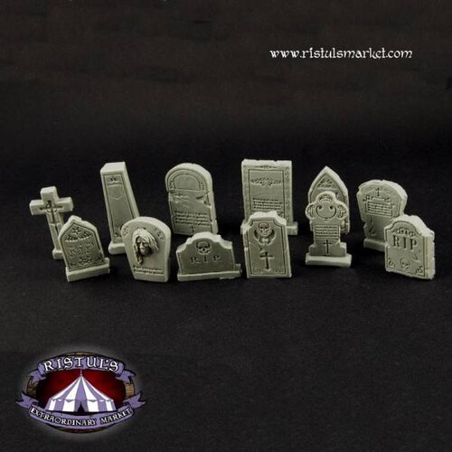 Ristul's Extraordinary Market Fantasy Graveyard Tombstones - 12x - BSKT0026
