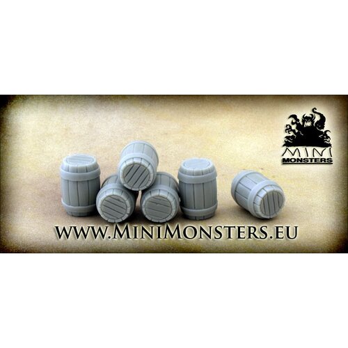 Mini Monsters Wooden Barrels - 6pc - MM-36
