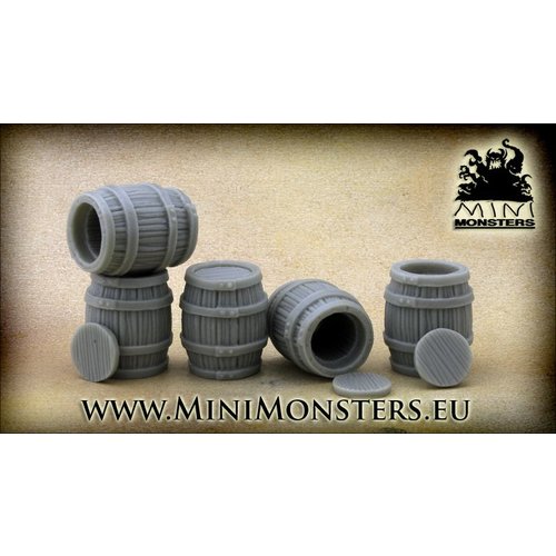 Mini Monsters Big Wooden Barrels - 5st - MM-37