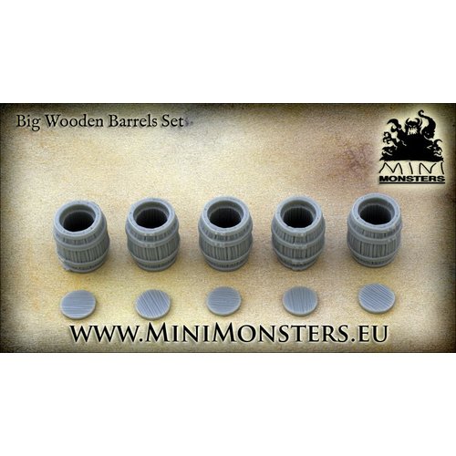Mini Monsters Big Wooden Barrels - 5st - MM-37