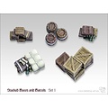 Tabletop-Art Stacked boxes and Barrels set 1 - TTA600016