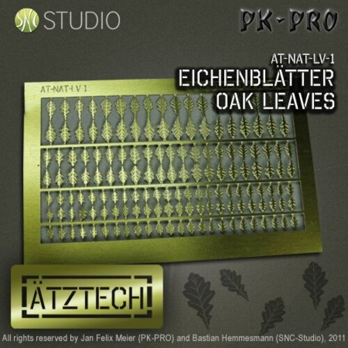 Ã„tztech Ã„tztech Oak Leaves - Photo-Etch - AT-NAT-LV-1