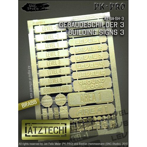 Ã„tztech Ã„tztech Building Signs 3 - Photo-Etch - AT-BA-SH-3