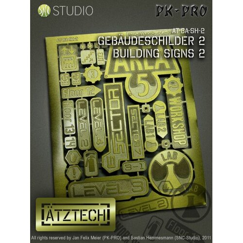 Ã„tztech Ã„tztech Building Signs 2 - Photo-Etch - AT-BA-SH-2