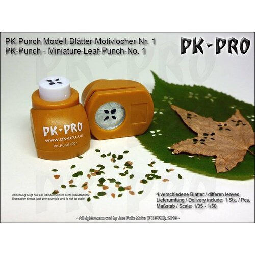 PK-Pro PK Punch - Miniature-Leaf Punch-No. 1 - 4xLeaves-Mix - PK-001 Punch