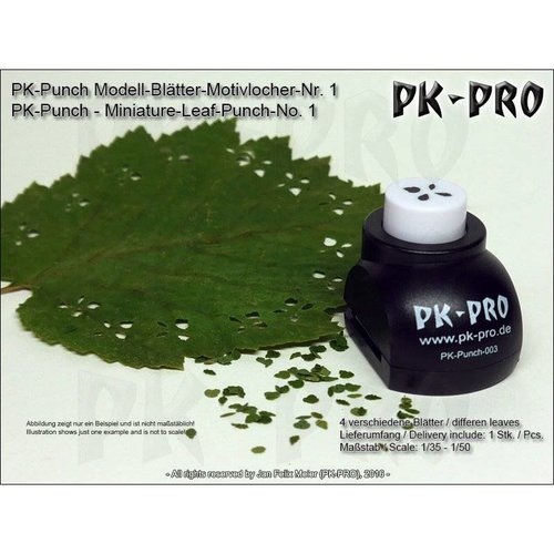 PK-Pro PK Punch - Miniature-Leaf Punch-No. 3 - 4xLeaves-Mix - PK-003 Punch