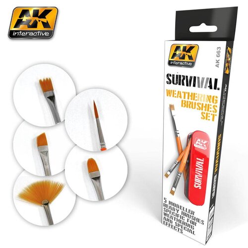 AK interactive Survival Weathering Brushes Set - AK663