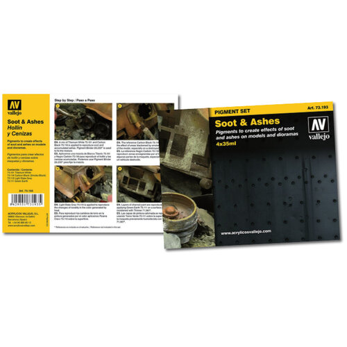 Vallejo Pigment Set Soot & Ashes - 4 kleuren - 35ml - 73193