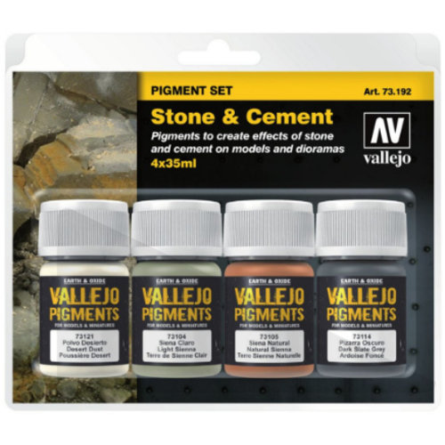 Vallejo Pigment Set Stone & Cement - 4 kleuren - 35ml - 73192