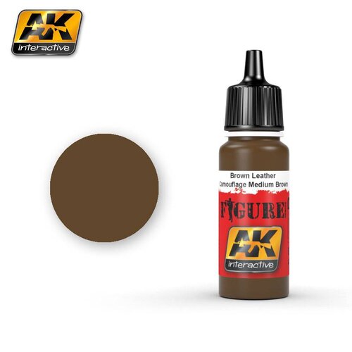 AK interactive Figure Series Brown Leather - Camouflage Medium Brown - 17ml - AK3031