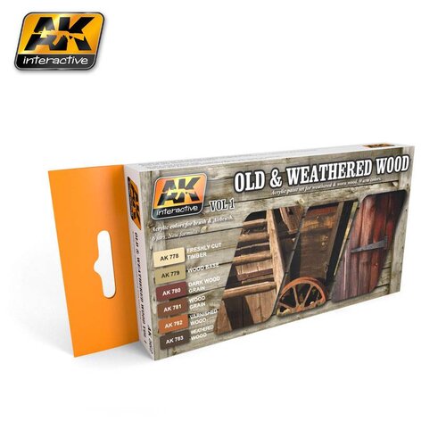 AK interactive Old & Weathered Wood Vol.1 - 6 kleuren - 17ml - AK562