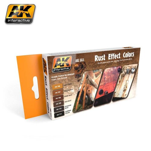 AK interactive Rust Effects Colors - 6 kleuren - 17ml - AK551