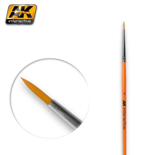 AK interactive Round Brush 1 Synthetic - AK-603