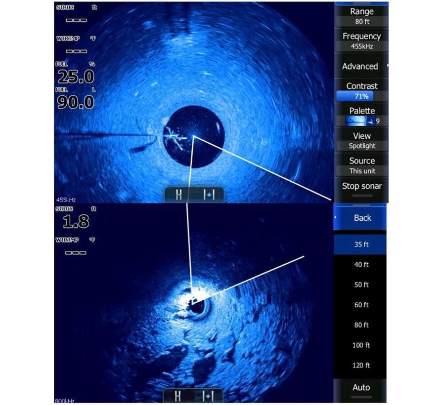 Lowrance Spotlightscan sonar Mediawinkel