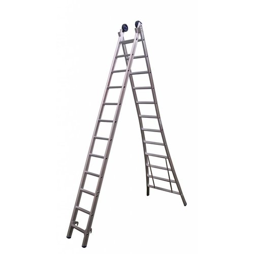 Eurostairs Eurostairs Reform ladder dubbel uitgebogen 2x12 sporten + gevelrollen