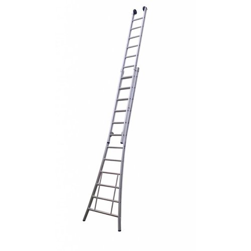 Eurostairs Eurostairs Opsteek ladder dubbel uitgebogen 2x16 sporten + gevelrollen Eurostairs Eurostairs Opsteek ladder dubbel uitgebogen 2x16 sporten + gevelrollen