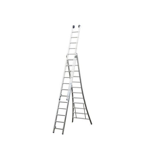 Maxall Maxall Driedelige ladder 3x12 uitgebogen Maxall Maxall Driedelige ladder 3x12 uitgebogen