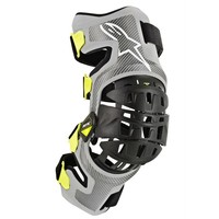 Alpinestars Bionic-7 Knee Brace Set - Silver Yellow Fluo